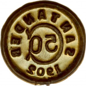 Colombia Santander 50 Centavos 1902 Civil War