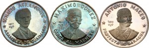Cuba 20 Pesos 1977 Figures in the History of Cuba Set Lot of 3 Coins