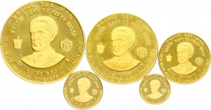 Ethiopia 10 - 200 Birr 1958 (1966) 75th Birthday and 50th Jubilee of Reign of Emperor Haile Selassie I SET Lot of 5 Coins