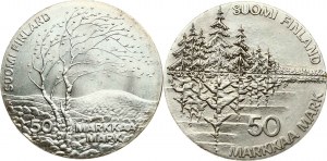 Finland 50 Markkaa 1983 MK & 1985 PN Lot of 2 Coins