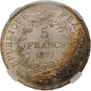 France 5 Francs 1877 A NGC MS 62