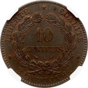 France 10 Centimes 1896 A NGC MS 63 BN