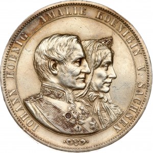 Nemecko Sasko 2 Taler 1872 B Zlaté výročie svadby