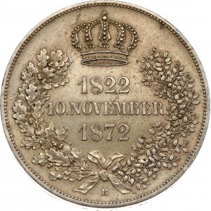 Nemecko Sasko 2 Taler 1872 B Zlaté výročie svadby