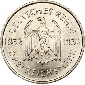 Germany Weimar Republic 3 Reichsmark 1932 A Goethe