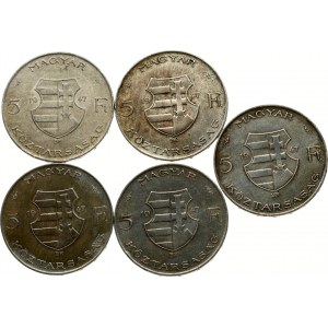 Hungary 5 Forint 1947 BP Lajos Kossuth Lot of 5 coins