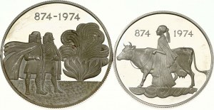 Iceland 500 & 1000 Kronur 1974 1st Settlement SET Lot of 2 Coins