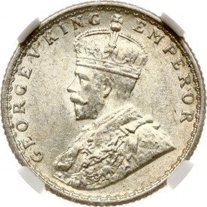 British India 1/4 Rupee 1917 C NGC MS 63