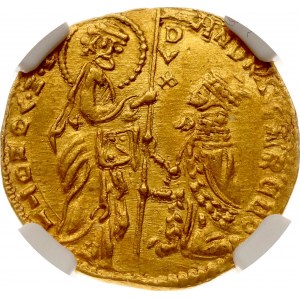 Italy Venice Ducat ND (1368-1382) NGC AU 58