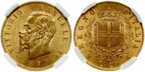 Italy 20 Lire 1873 M BN NGC MS 62