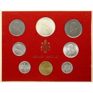 Italy Vatican City 1 - 500 Lire 1965 Set Lot of 8 Coins