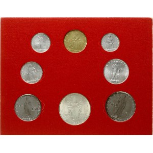 Italy Vatican City 1 - 500 Lire 1965 Set Lot of 8 Coins