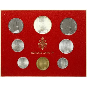 Italy Vatican City 1 - 500 Lire 1966 Set Lot of 8 Coins