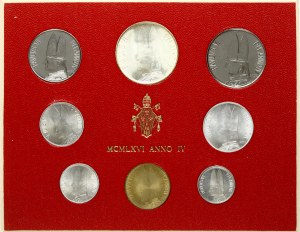 Italy Vatican City 1 - 500 Lire 1966 Set Lot of 8 Coins