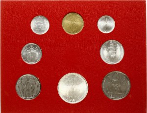 Italy Vatican City 1 - 500 Lire 1968 Set Lot of 8 Coins