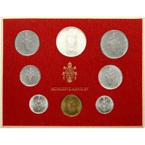 Italy Vatican City 1 - 500 Lire 1977 Set Lot of 8 Coins