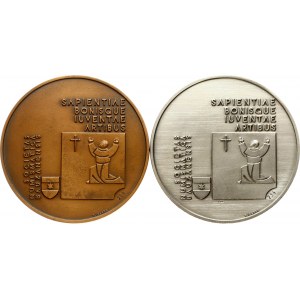 Italy Medal Bolzano Anniversary of the Franciscan School 1981 Set Lot of 2 pcs