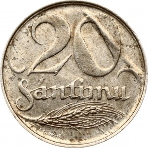 Latvia 20 Santimu 1922 MINT ERROR