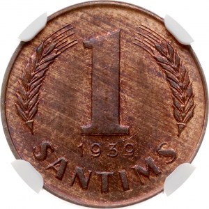 Latvia 1 Santims 1939 NGC MS 63 RB