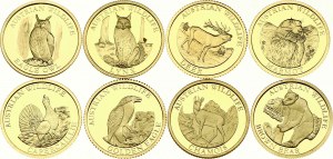 Liberia 10 Dollars 2008 SET of 8 Coins