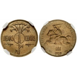 Lithuania 1 Centas 1925 NGC MS 67 ONLY 3 COINS IN HIGHER GRADE