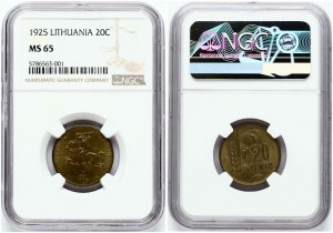 Lithuania 20 Centu 1925 NGC MS 65