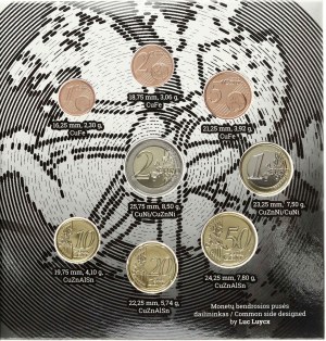 Lithuania 1 Euro Cent - 2 Euro 2019 LMK Lithuanian Coins Set
