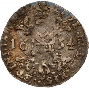 Spanish Netherlands Brabant 1/4 Patagon 1654 Brussels