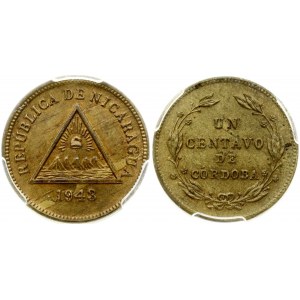 Nicaragua 1 Centavo 1943 PCGS MS 64