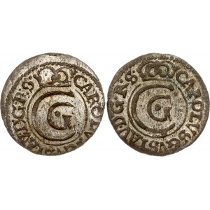 Livonie suédoise Szelag 1655 &amp; 1659 Riga Lot de 2 pièces