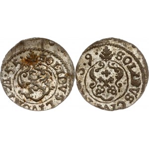 Livonie suédoise Szelag 1655 &amp; 1659 Riga Lot de 2 pièces