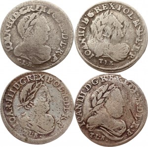 Poland Szostak 1681-1682 TLB Lot of 4 coins