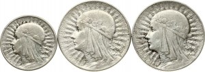 Poland 2 - 5 Zlotych (1933-1934) (W) Polonia Lot of 3 Coins