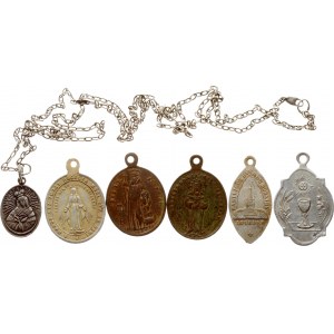 Pologne Médaillon religieux ND Lot de 6 pièces