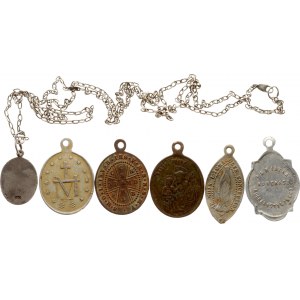 Pologne Médaillon religieux ND Lot de 6 pièces