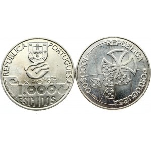 Portugal 1000 Escudos 1998 & 1999 Lot of 2 coins