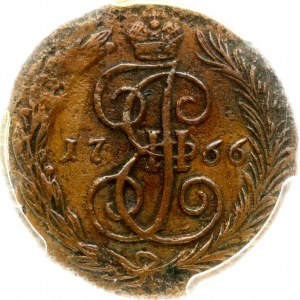 Russia Denga 1766 ?? PCGS AU Details