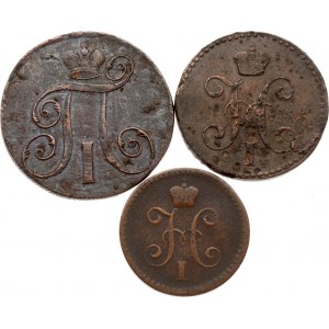 Russia 1 & 2 Kopecks 1798-1843 Lot of 3 coins