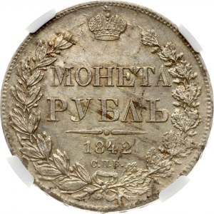 Russia Rouble 1842 ???-?? NGC MS 61 Budanitsky Collection