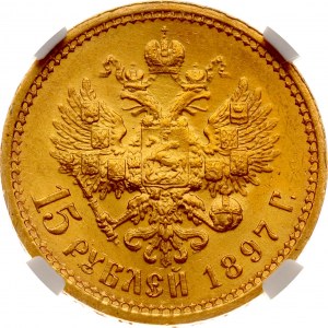 Russia 15 Roubles 1897 ?? NGC MS 63