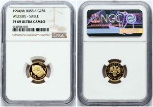 Russia 25 Roubles 1994 (M) Sable NGC PF 69 ULTRA CAMEO ONLY 2 COINS IN HIGHER GRADE