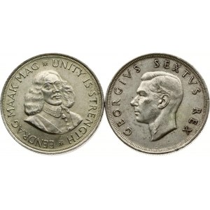South Africa 5 Shillings 1952 & 50 Cents 1964 Lot of 2 coins