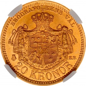 Sweden 20 Kronor 1889 EB NGC MS 66