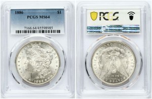 USA 1 Morgan Dollar 1886 PCGS MS 64