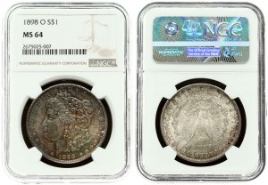 USA 1 Morgan Dollar 1898 O NGC MS 64