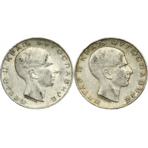Jugoslávie 50 Dinara 1938 Sada 2 mincí