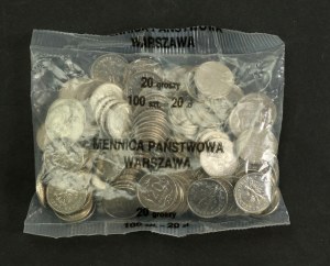 Třetí republika, mincovní sáček, 100 x 20 grošů 1990. vzácné (107)