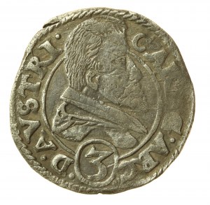 Slesia, Carlo d'Austria, 3 krajcars 1615, Nysa (540)