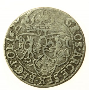 Zygmunt III Waza, Sixpence 1627, Krakow (578)