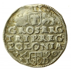 Sigismund III Vasa, Trojak 1590, Poznań. A different bust (592)